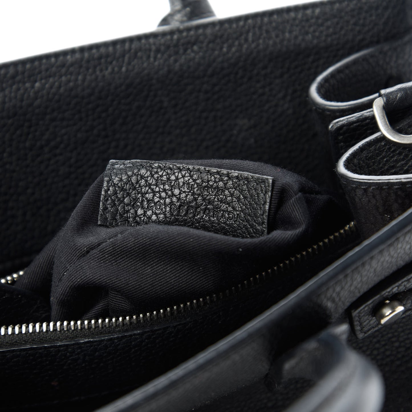Grained Calfskin Nano Sac De Jour Souple Black