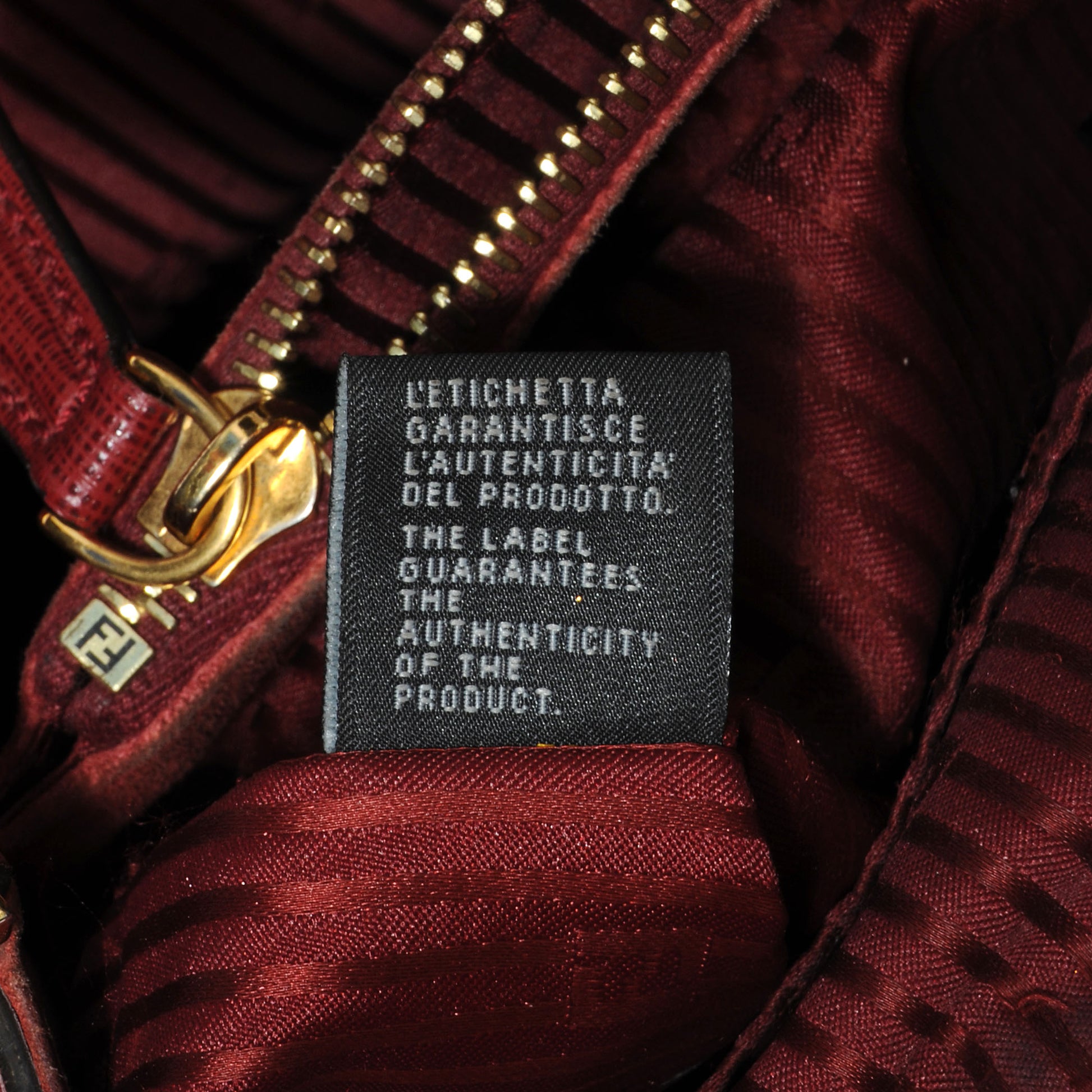 Fendi Vitello Elite Regular 2Jours Tote Rosso Scuro Ciliegia 11 of 12