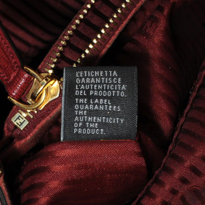 Fendi Vitello Elite Regular 2Jours Tote Rosso Scuro Ciliegia 11 of 12