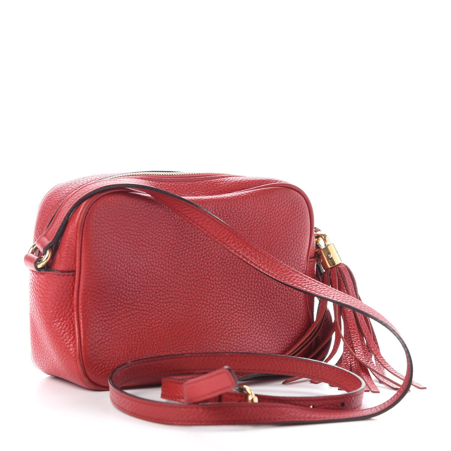 Gucci Pebbled Calfskin Small Soho Disco Bag Tabasco Red 3 of 15