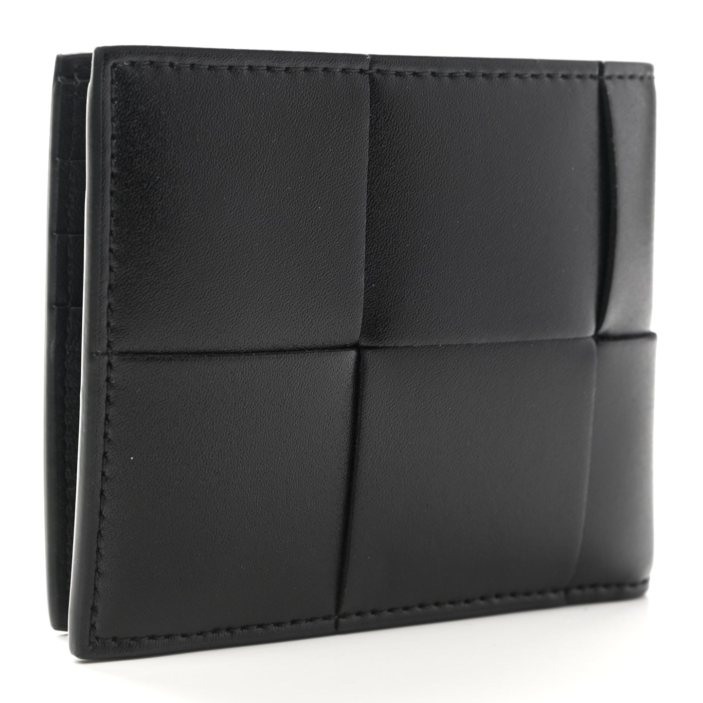 Nappa Maxi Intrecciato Card Holder Wallet Black