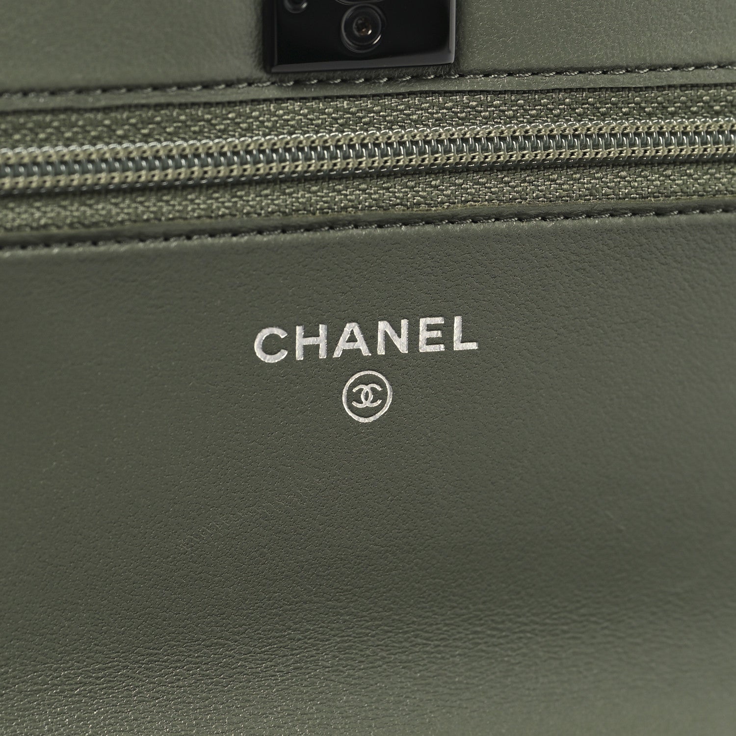 Chanel Lambskin Quilted Trendy CC Wallet On Chain WOC Green 6 of 12