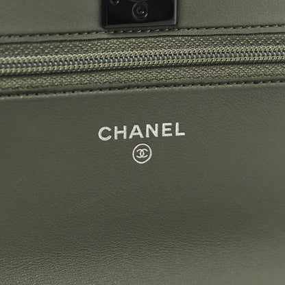 Chanel Lambskin Quilted Trendy CC Wallet On Chain WOC Green 6 of 12