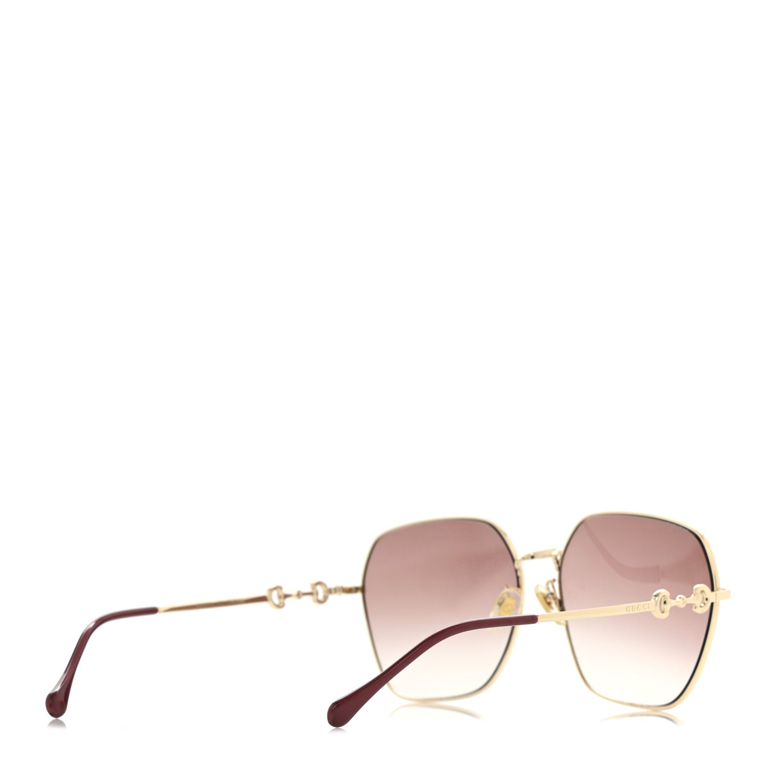 Gucci Metal Horsebit Square Sunglasses GG0882SA Gold 4 of 8