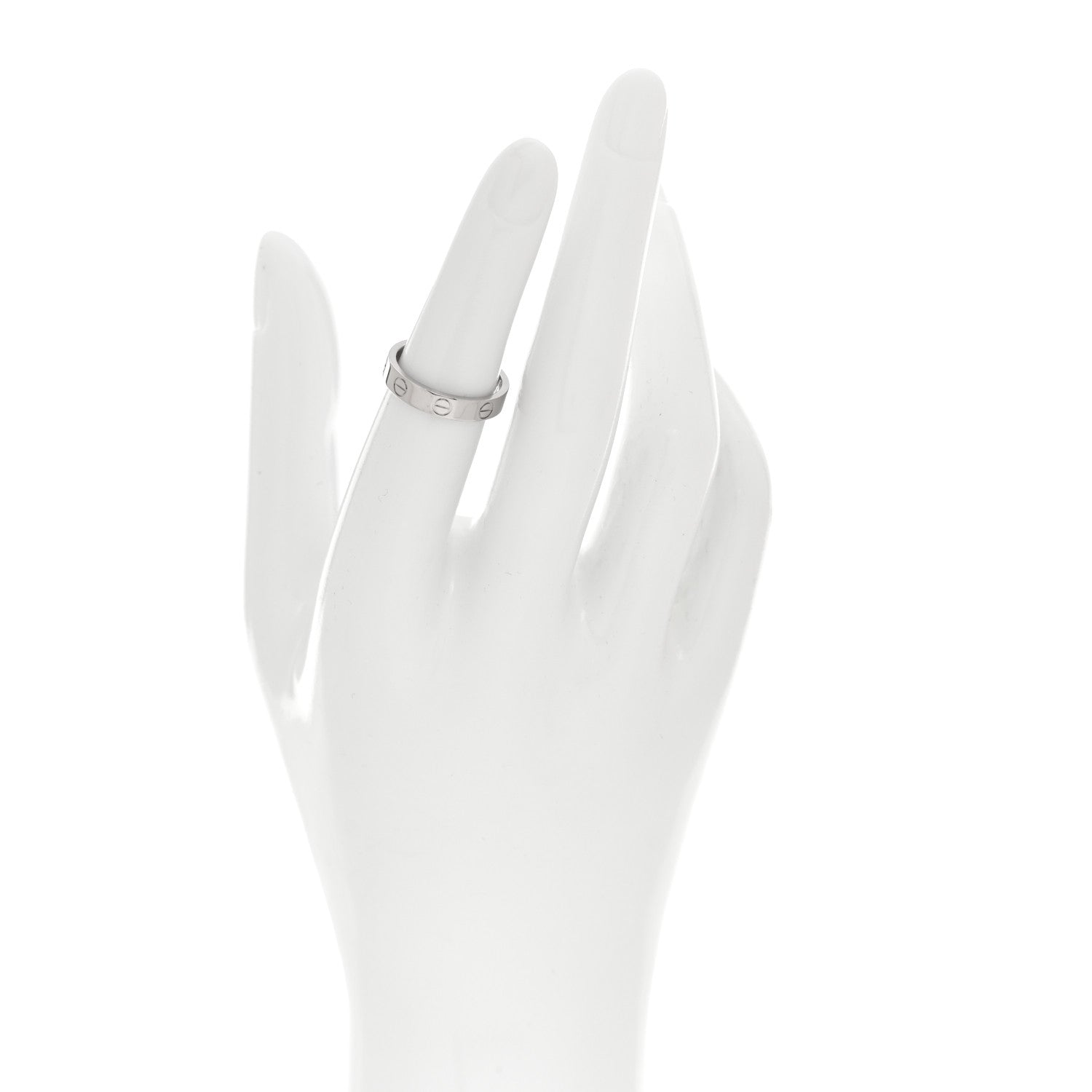 Cartier 18K White Gold 3.5mm LOVE Wedding Band Ring 50 5.25 2 of 4