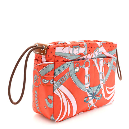 Hermes Silk La Promenade du Matin Bandana Fourbi 20 PM Pouch Orange Mecano Turquoise Fauve 3 of 10