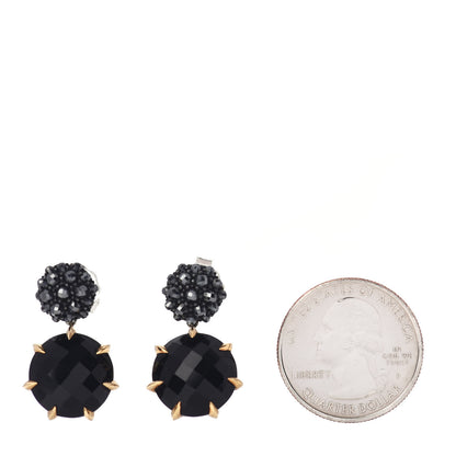 David Yurman 18K Yellow Gold Sterling Silver Black Onyx Hematite Osetra Berries Drop Earrings 2 of 4