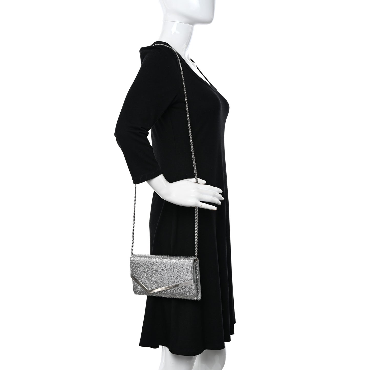 Glitter Emmie Clutch Silver