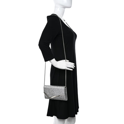 Jimmy Choo Glitter Emmie Clutch Silver 2 of 14
