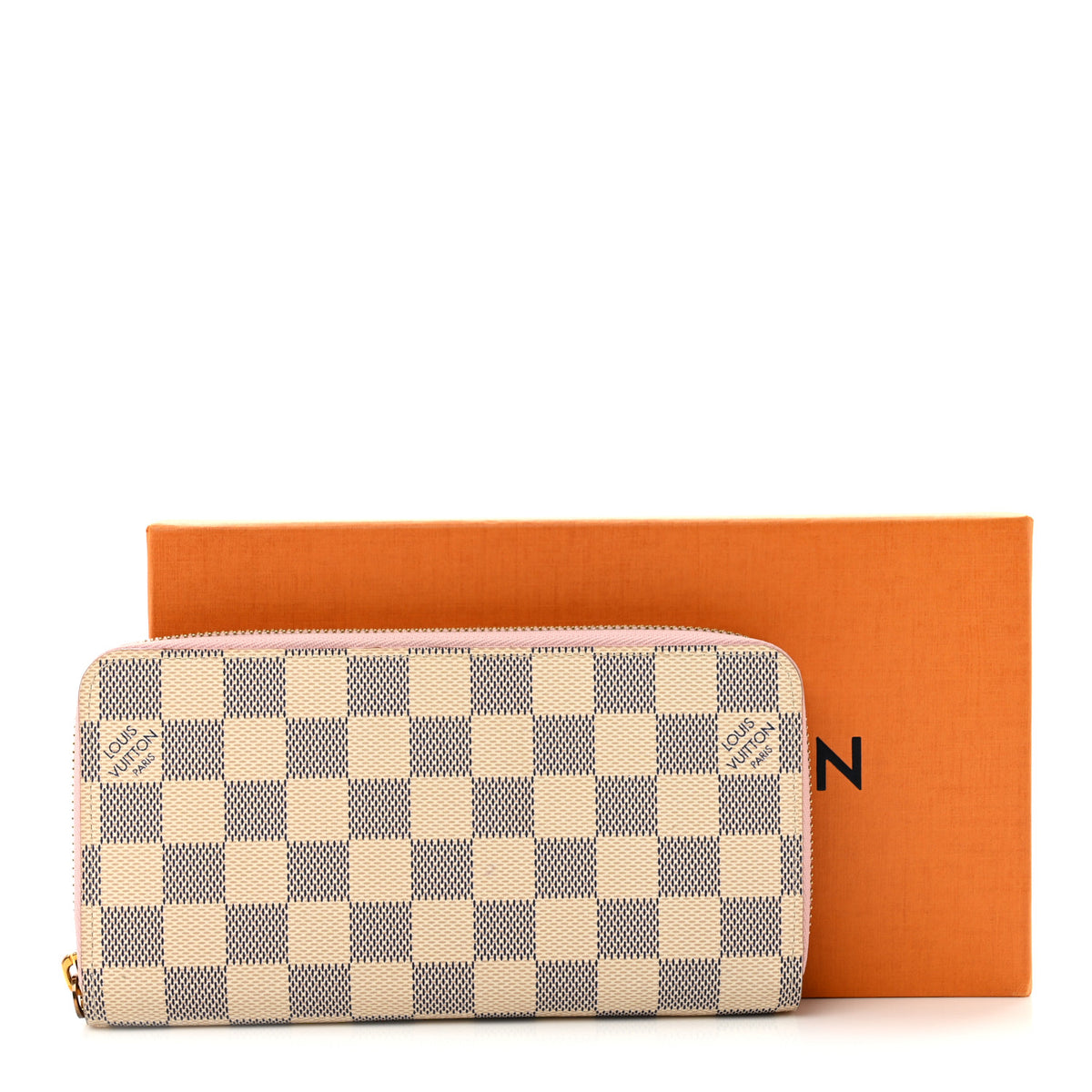Damier Azur Zippy Wallet Rose Ballerine