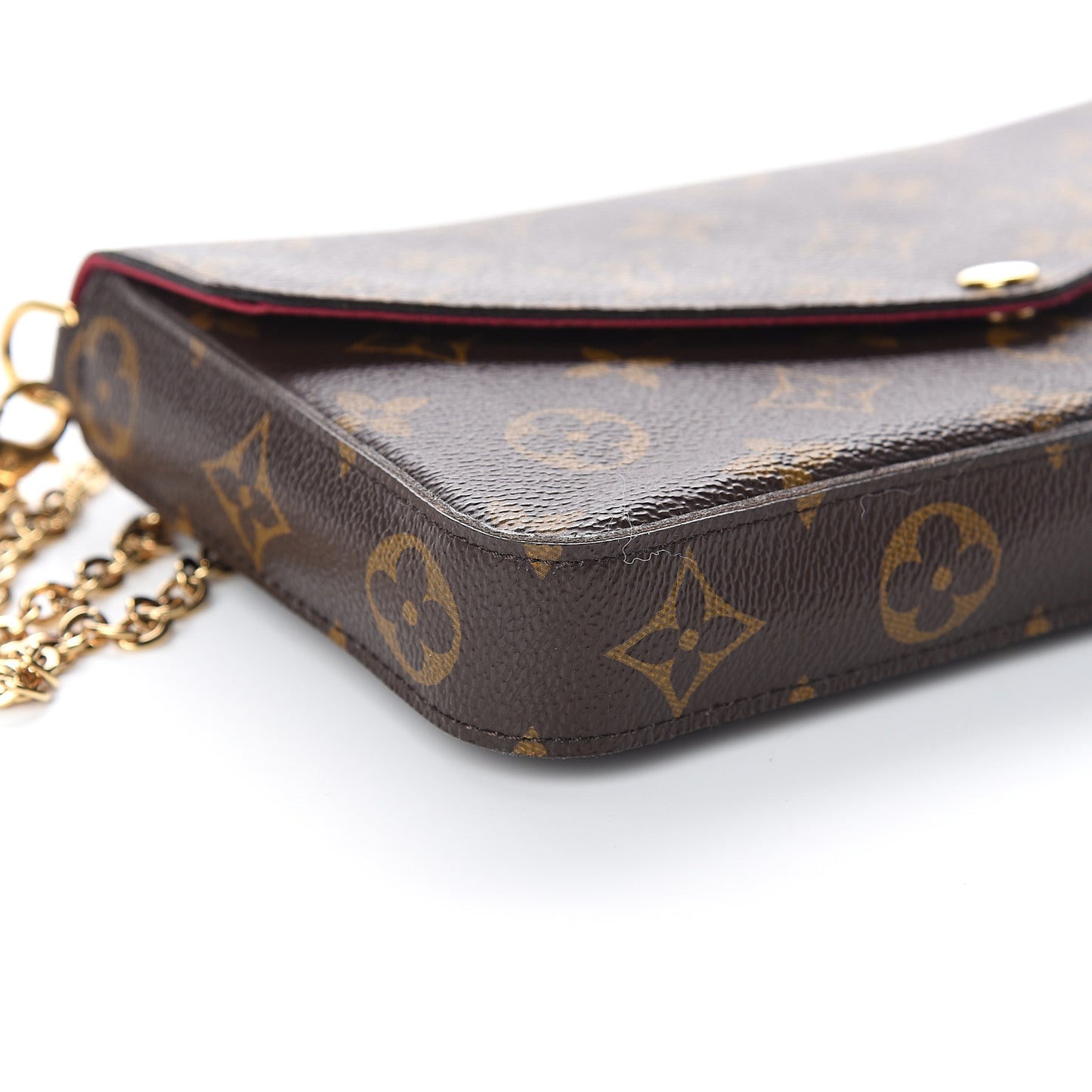 Monogram Pochette Felicie Chain Wallet Fuchsia