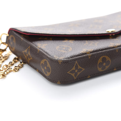 Louis Vuitton Monogram Pochette Felicie Chain Wallet Fuchsia 6 of 7