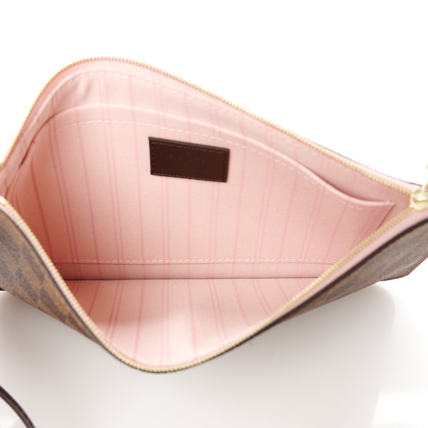 Damier Ebene Neverfull MM GM Pochette Rose Ballerine