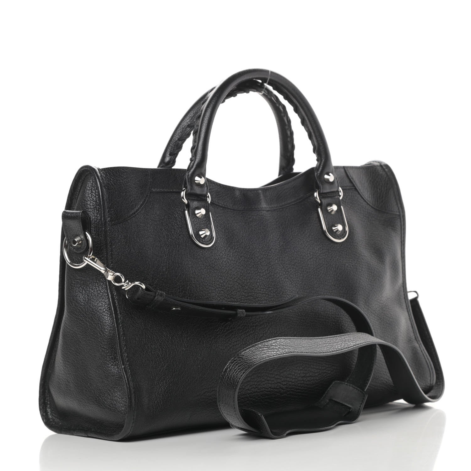 Balenciaga Chevre Silver Metallic Edge Hardware City Black 3 of 14
