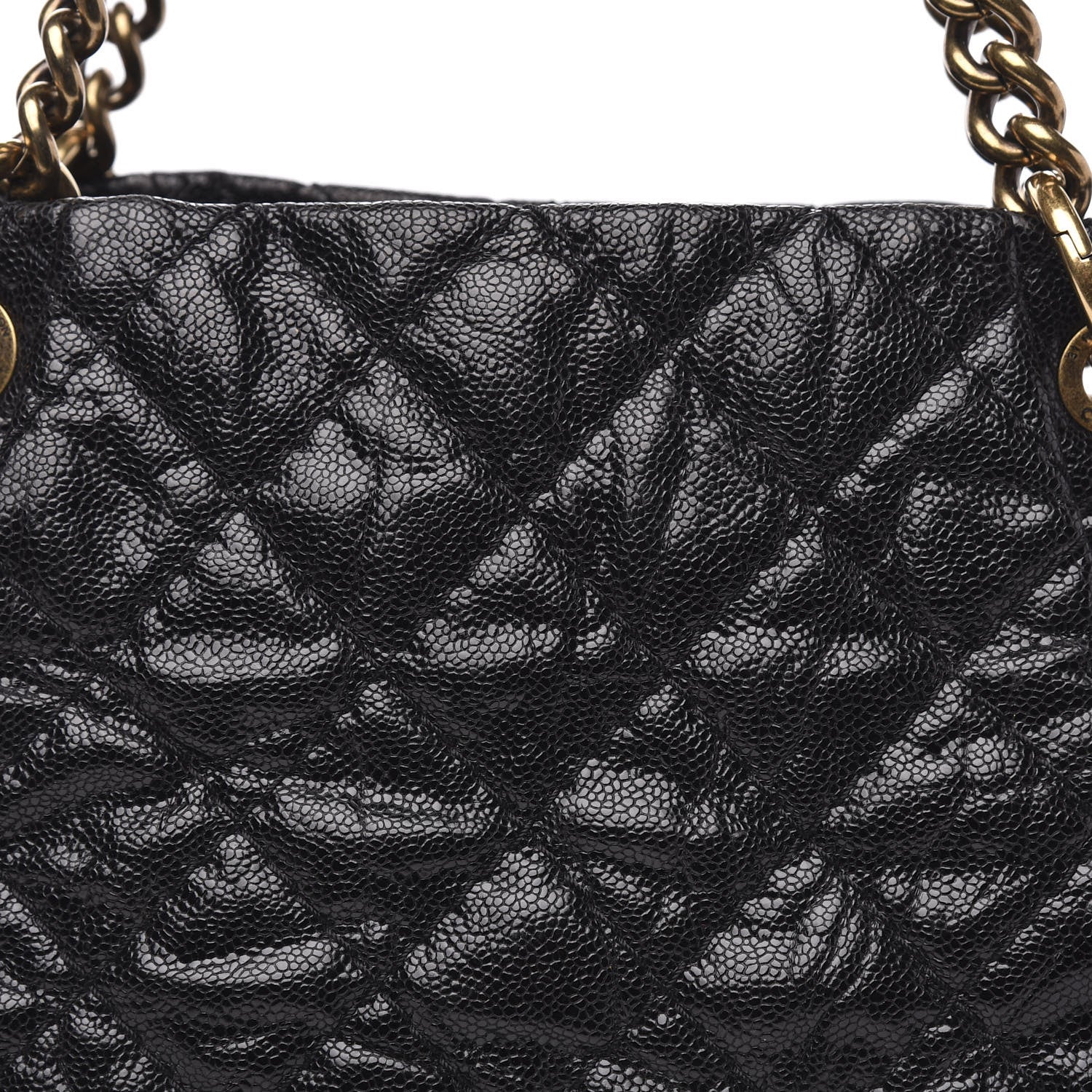 Chanel Glazed Caviar Coco Pleats Tote Black 13 of 15