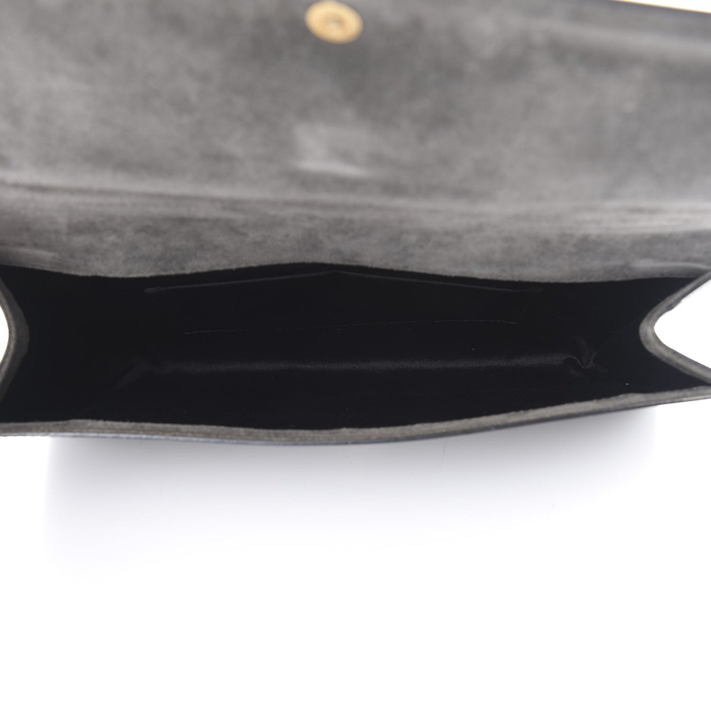 Textured Patent Classic Y Ligne Clutch Olive