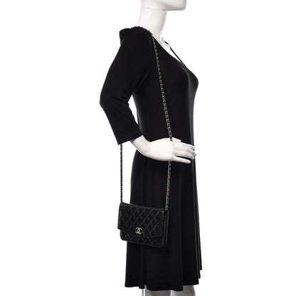 Chanel Patent Quilted Brilliant Wallet On Chain WOC Black 2 of 12