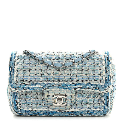 Chanel Tweed Braid Mini Flap Blue White 1 of 9
