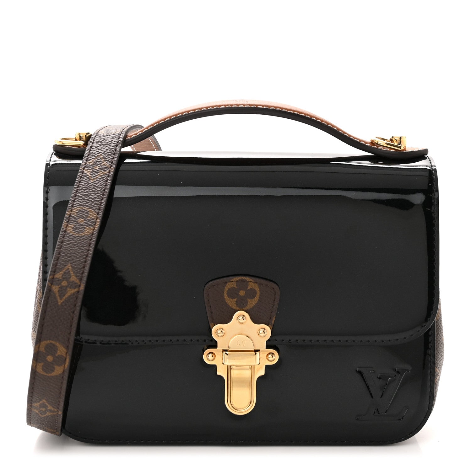 Louis Vuitton Patent Calfskin Monogram Cherrywood BB Black 1 of 9