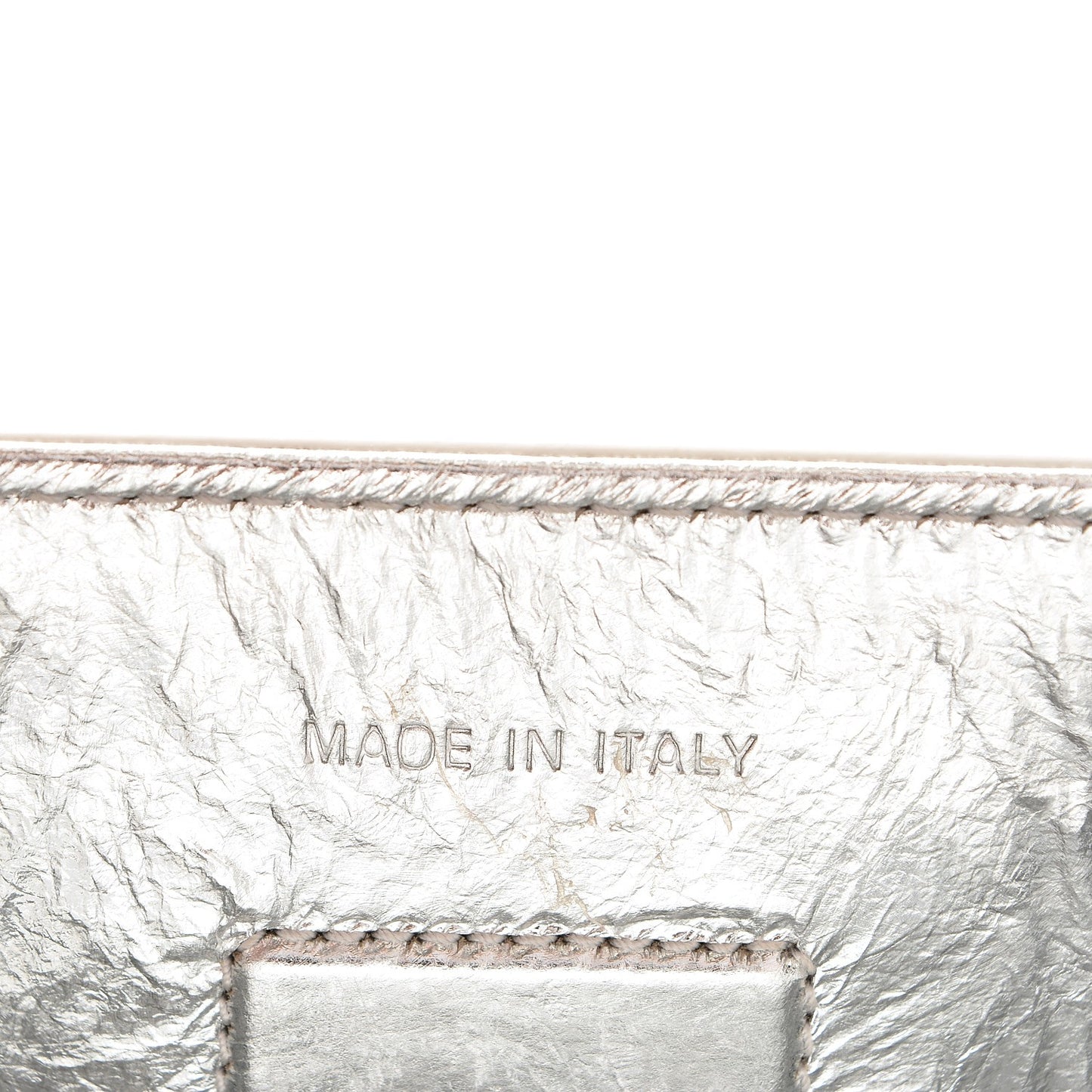 Metallic Calfskin Medium Diorever Flap Silver