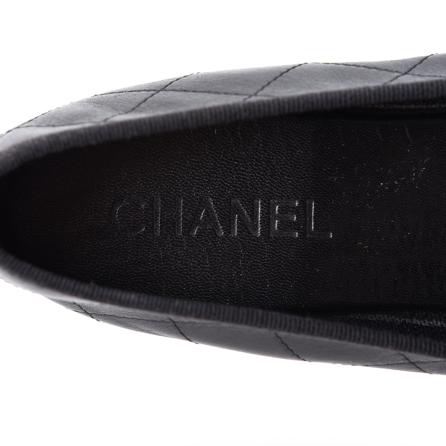 Lambskin Quilted Cambon Ballerina Flats 42 Black