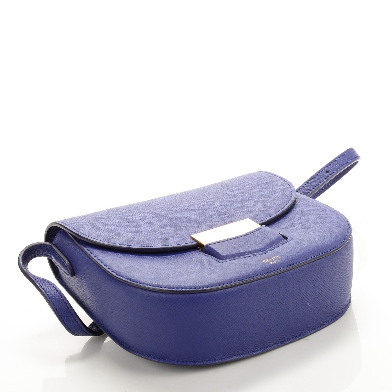 Celine Grained Calfskin Small Trotteur Indigo 4 of 7
