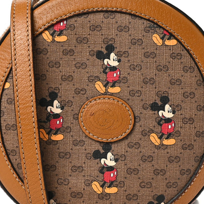 Gucci X DISNEY Mini Vintage GG Supreme Monogram Mickey Mouse Round Shoulder Bag Beige Vintage Sun Oil 8 of 12