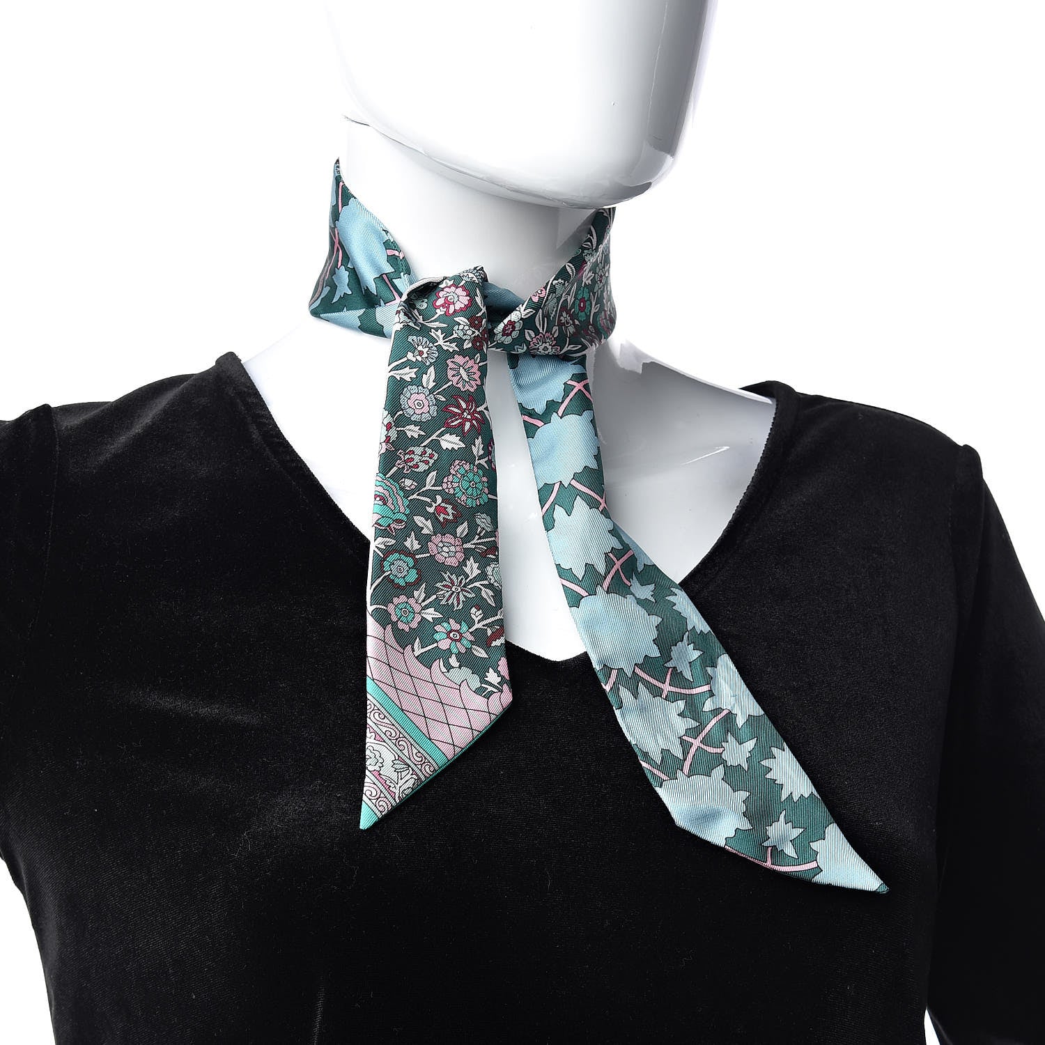 Hermes Silk Tapis Persans Twilly Lagon Vert Rose 2 of 4