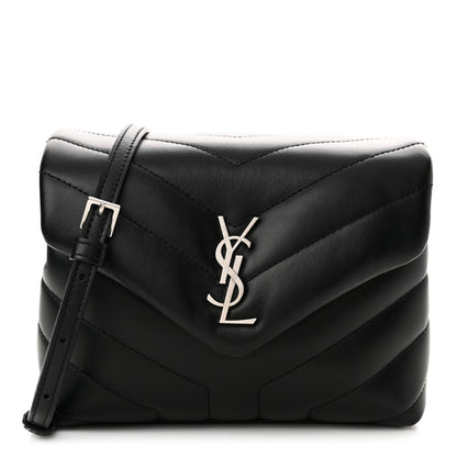 Saint Laurent Calfskin Y Quilted Monogram Toy Loulou Crossbody Bag Black 1 of 13
