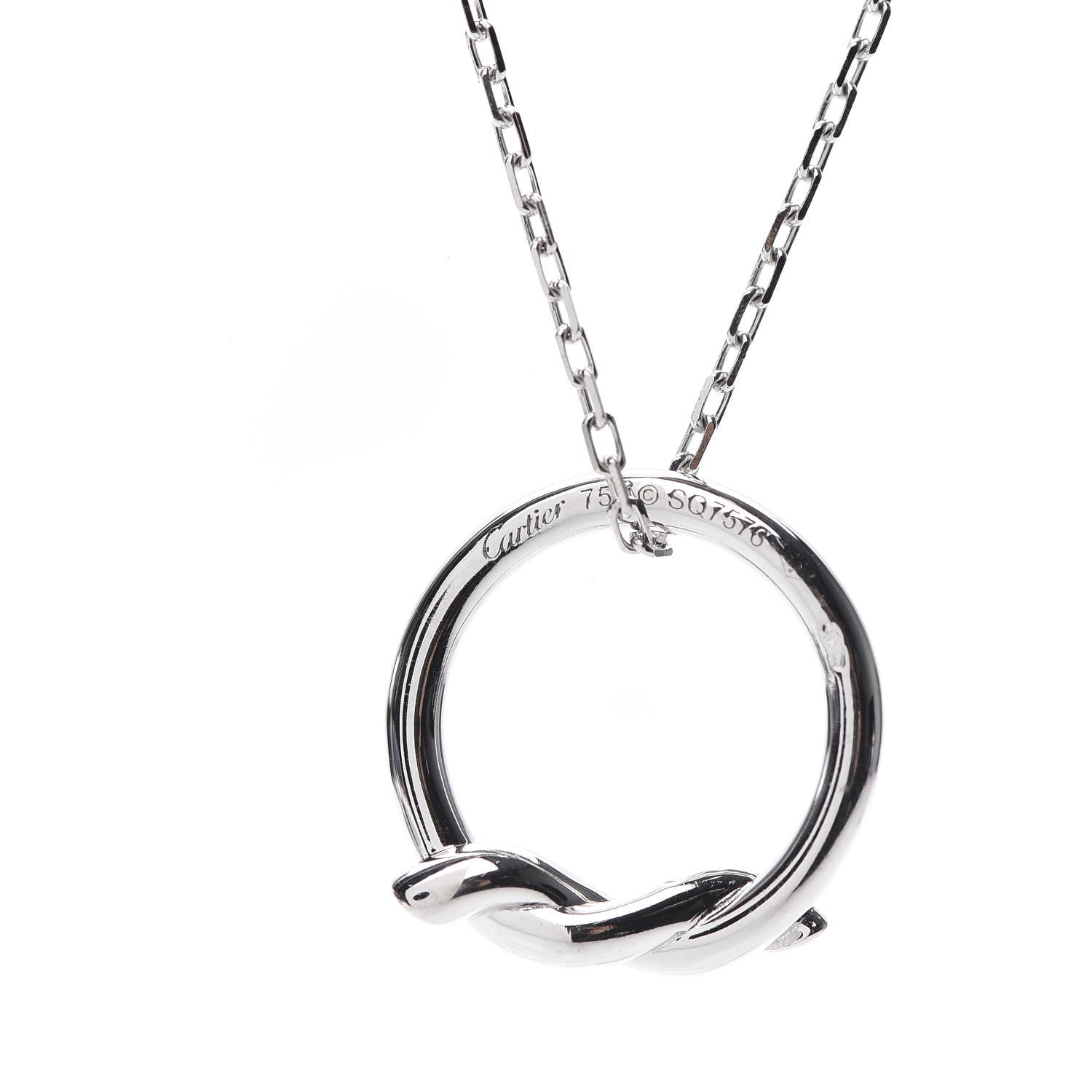 Cartier 18K White Gold Diamond Entrelaces Necklace 5 of 6