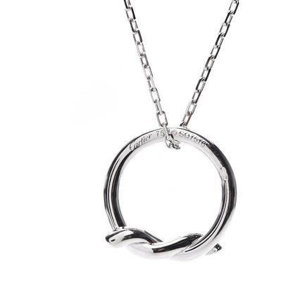 Cartier 18K White Gold Diamond Entrelaces Necklace 5 of 6