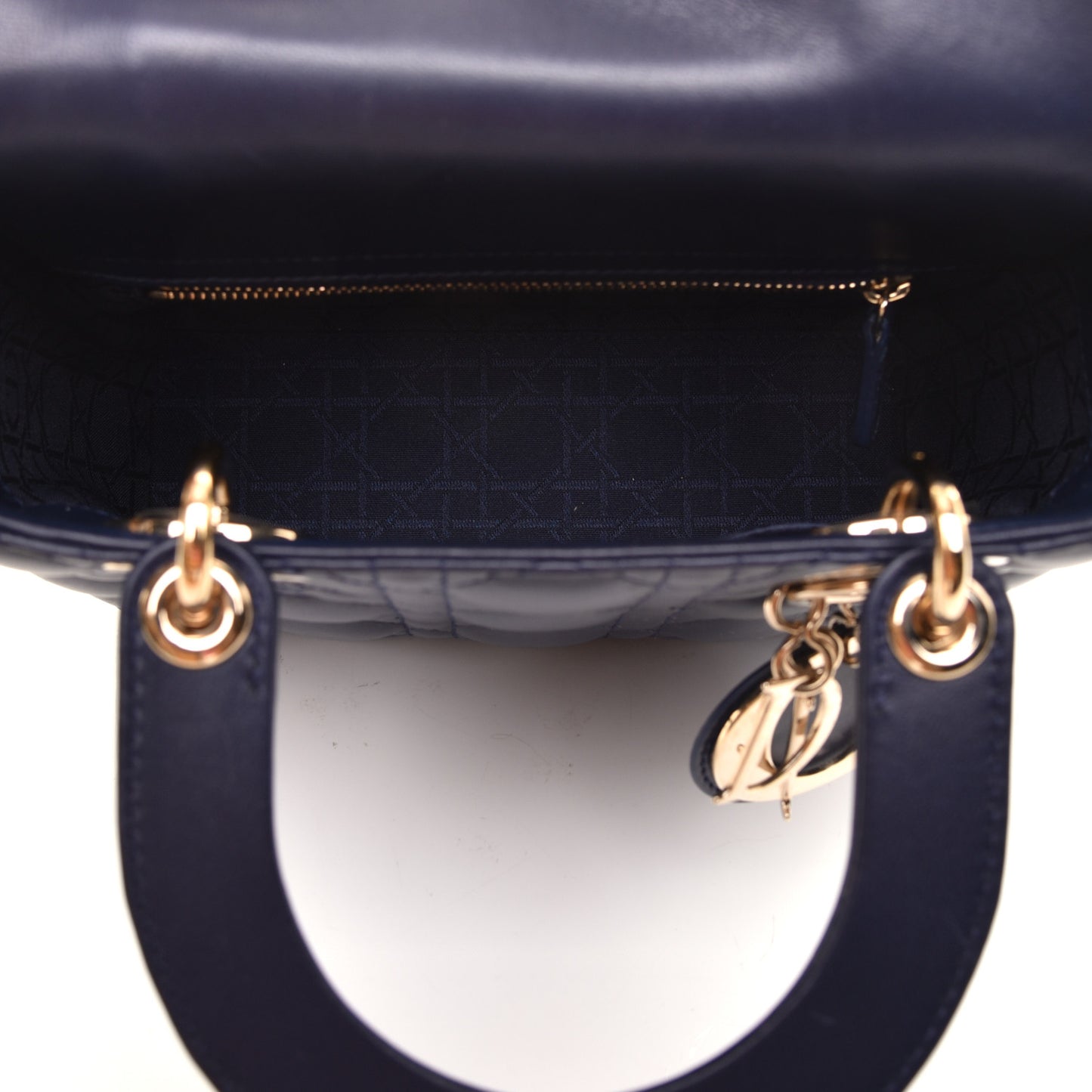 Lambskin Cannage Small Lucky Badges My Lady Dior Navy