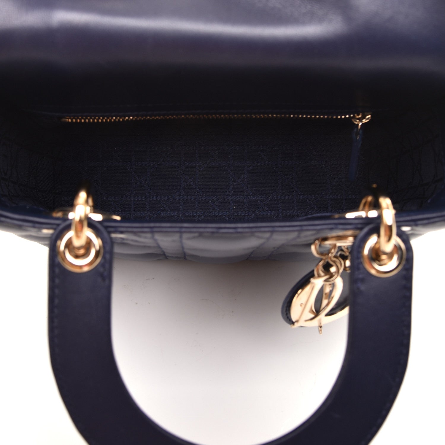 Christian Dior Lambskin Cannage Small Lucky Badges My Lady Dior Navy 5 of 8