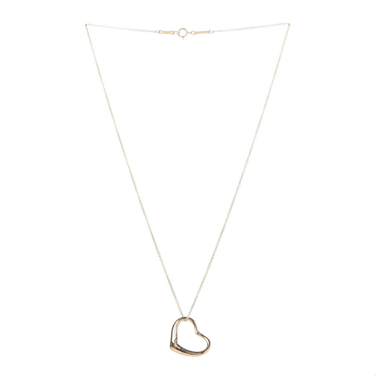 18K Yellow Gold Elsa Peretti Small Open Heart Pendant Necklace