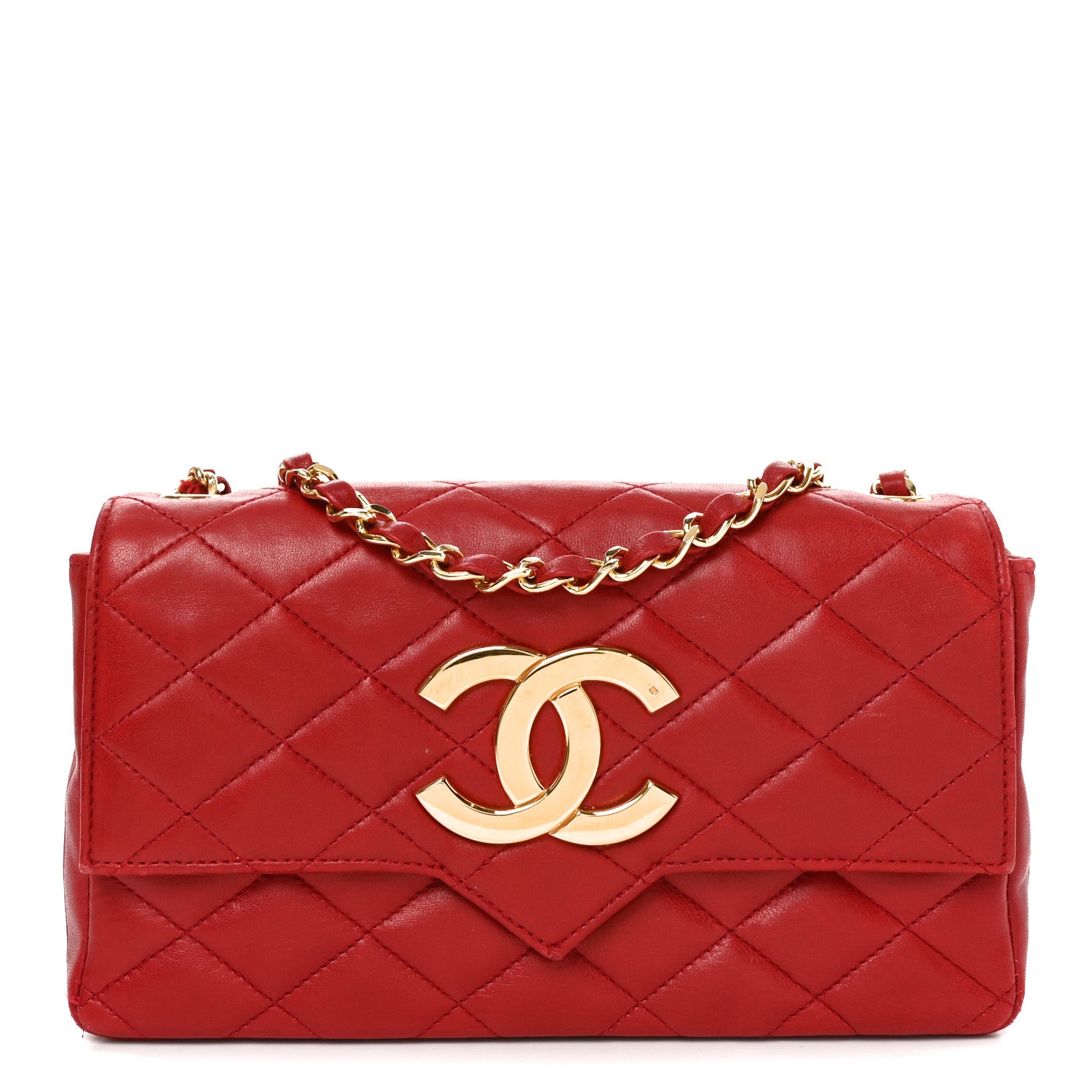 Chanel Lambskin Quilted Small Single Flap Red 1 of 10