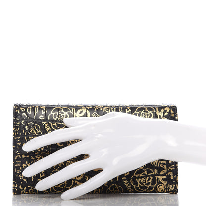 Chanel Calfskin Crocodile Embossed Graffiti 2.55 Cocodile Reissue Long Flap Black Gold 2 of 10