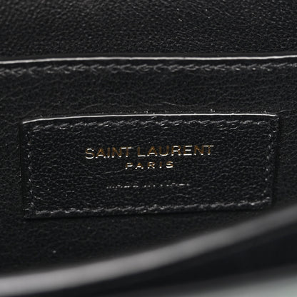 Saint Laurent Calfskin Crocodile Embossed Mini Classic Monogram Cassandra Top Handle Green 6 of 9