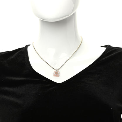 Chanel Resin Baguette Crystal Geometric Square CC Necklace Rose Pink 2 of 6
