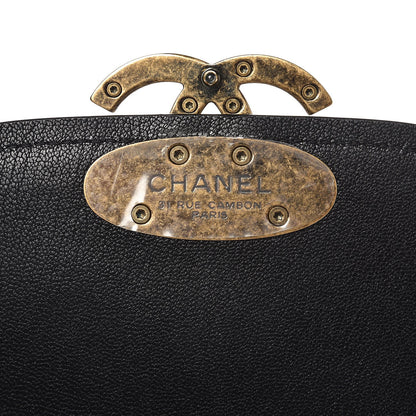 Chanel Shiny Calfskin Goatskin Quilted Small Coco Curve Messenger Flap Black 8 of 10