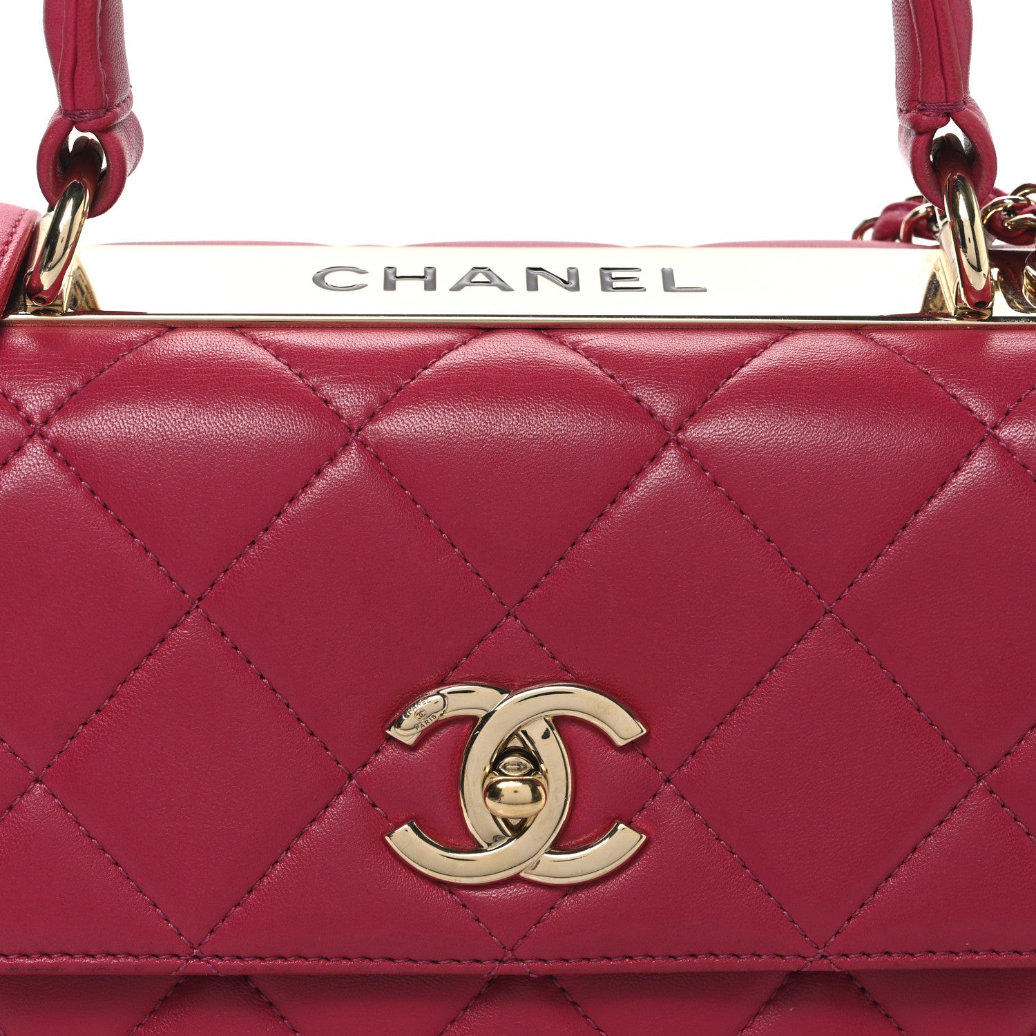Chanel Lambskin Quilted Small Trendy CC Flap Dual Handle Bag Dark Pink 8 of 10