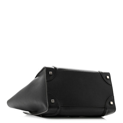 Celine Drummed Calfskin Mini Luggage Black 4 of 9