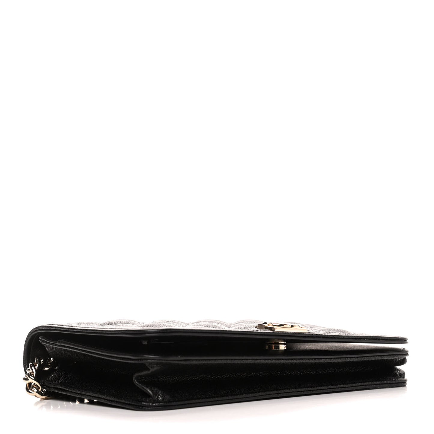 Caviar Quilted Boy Wallet On Chain WOC Black