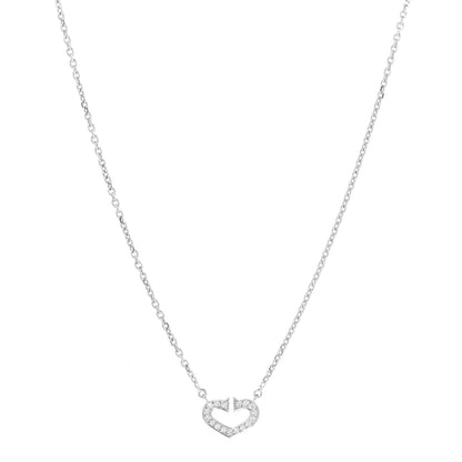 Cartier 18K White Gold Diamond Small Hearts and Symbols Pendant Necklace 1 of 5