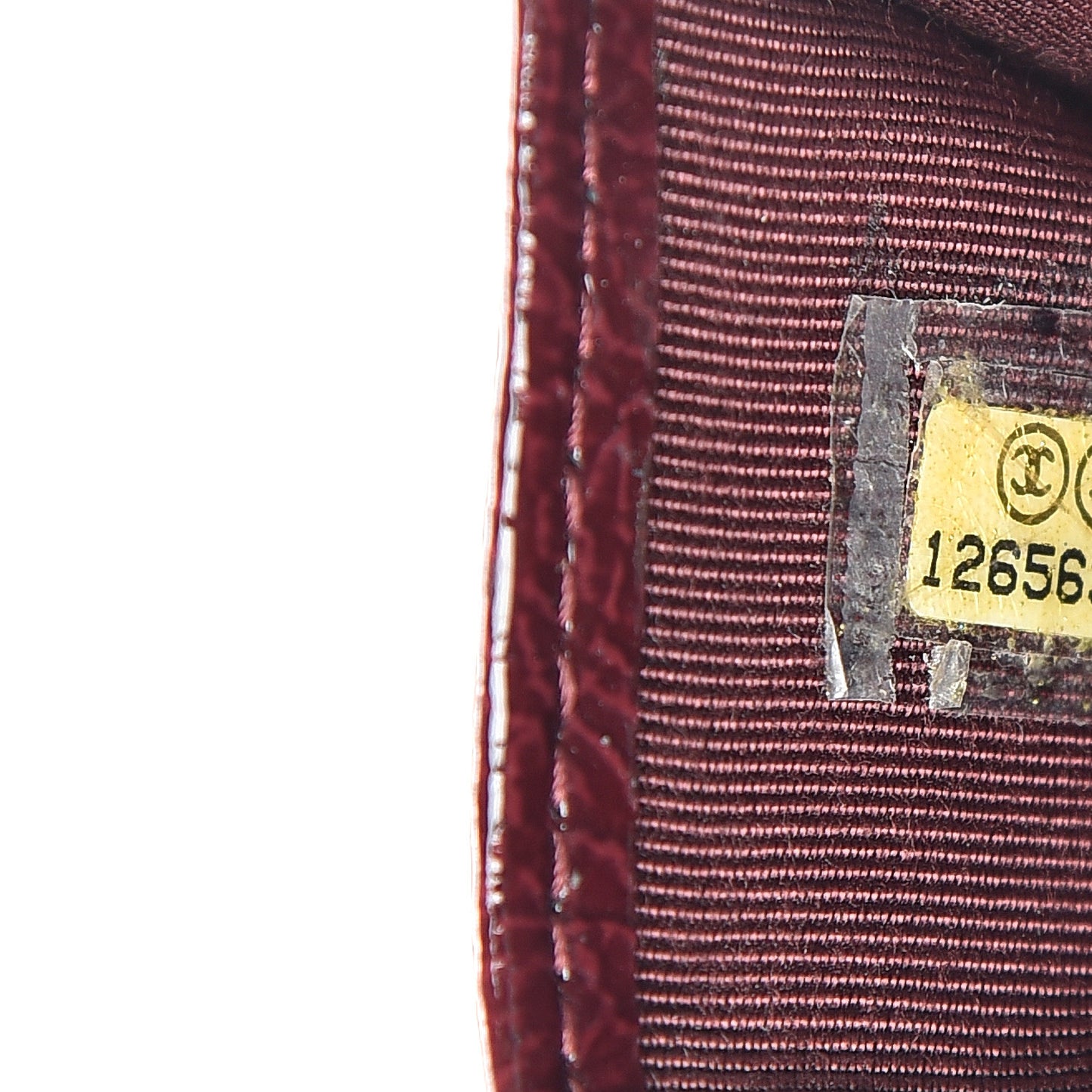 Distressed Patent Quilted Card Holder Bordeaux