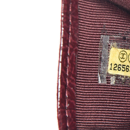 Chanel Distressed Patent Quilted Card Holder Bordeaux 7 of 8