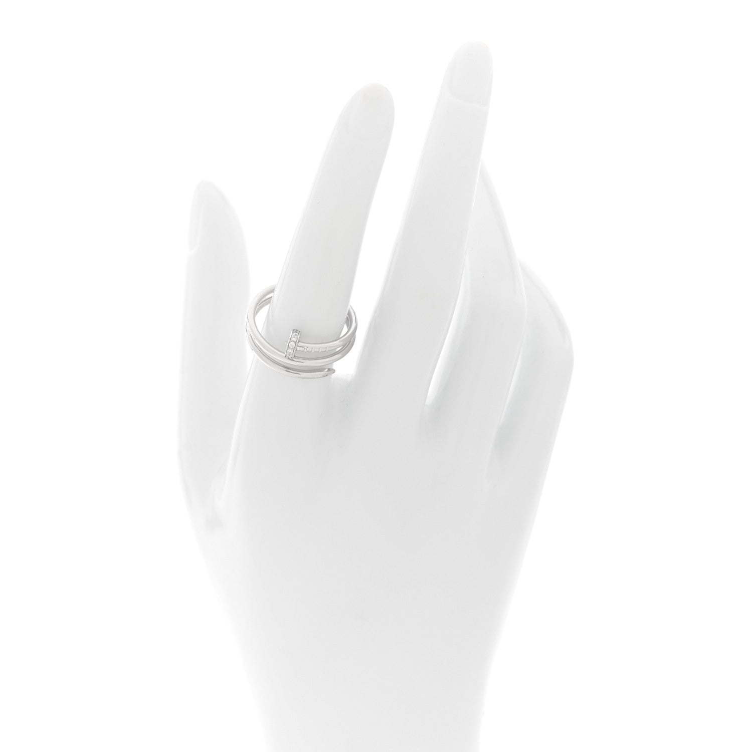 Cartier 18K White Gold Diamond Double Juste Un Clou Ring 57 8 2 of 4