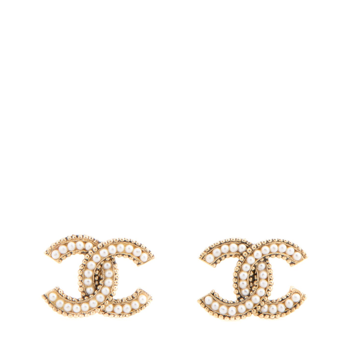 Pearl CC Earrings Gold