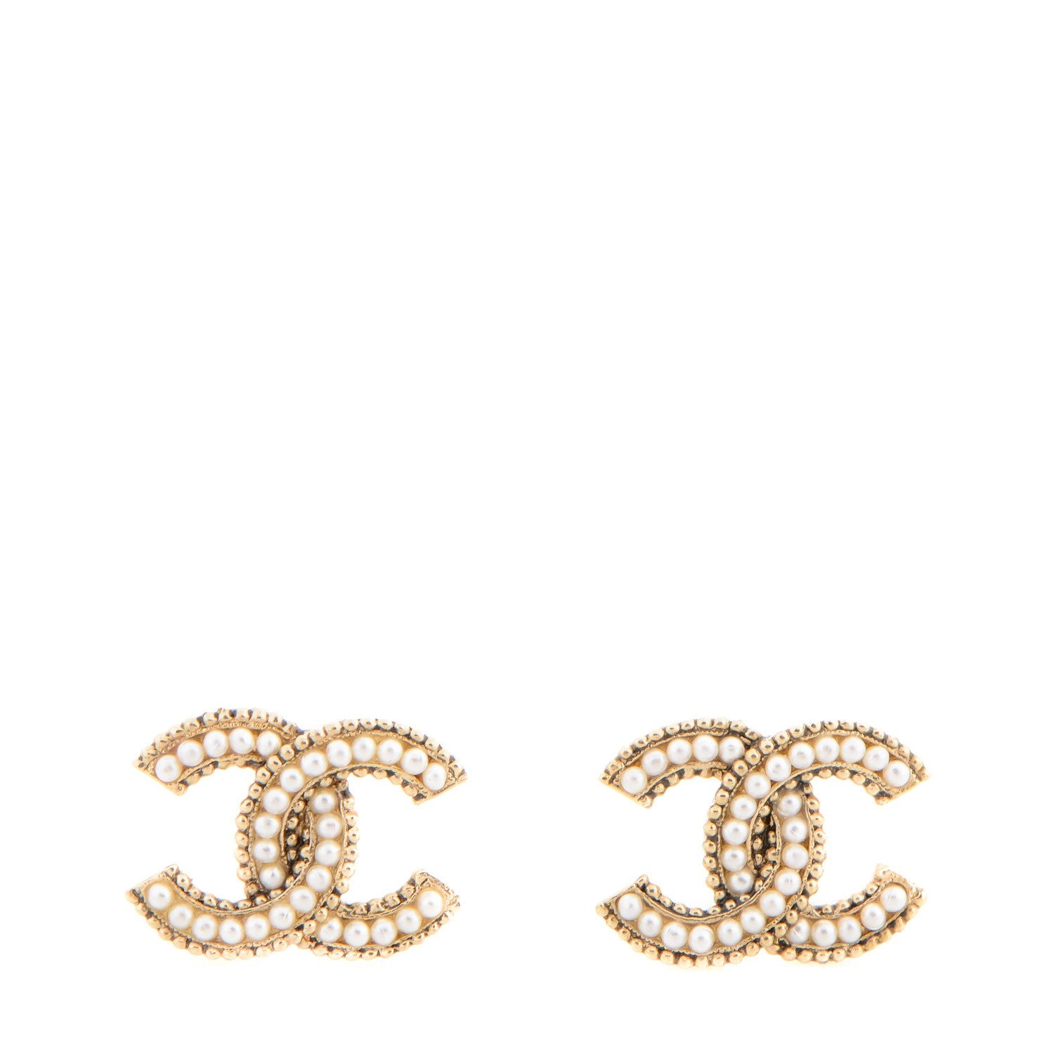 Chanel Pearl CC Earrings Gold 1 of 5