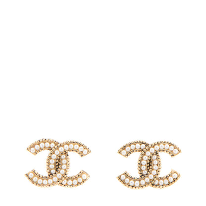 Chanel Pearl CC Earrings Gold 1 of 5