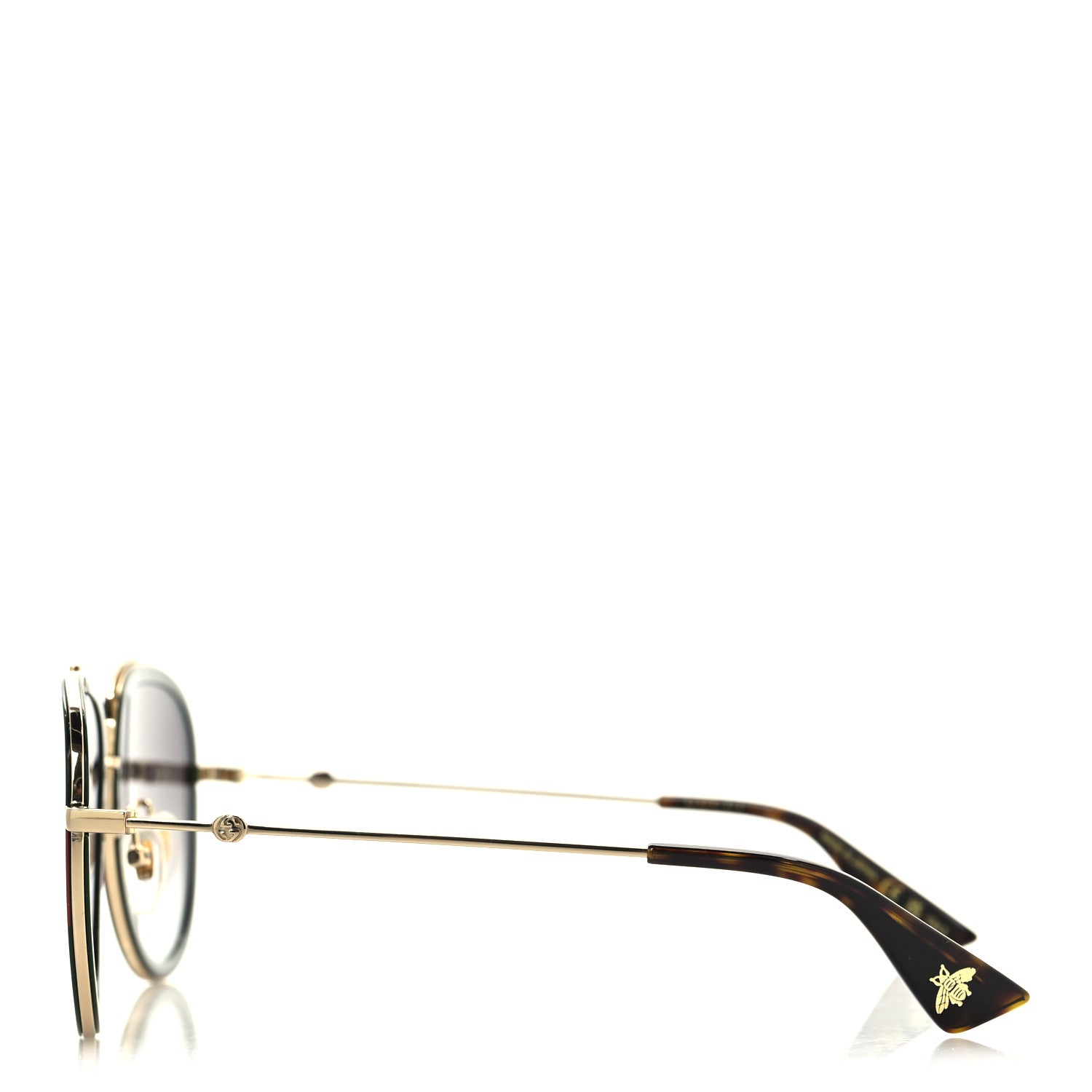 Gucci Web Aviator Sunglasses GG0062S Green Red 3 of 6